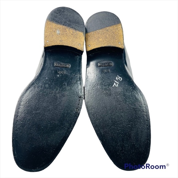 GUCCI Mens Dress Shoes Black Patent Leather Loafer Smoking Slipper Size 9.5 D main image 4